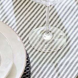 Potterybarn wheaton striped table runner.